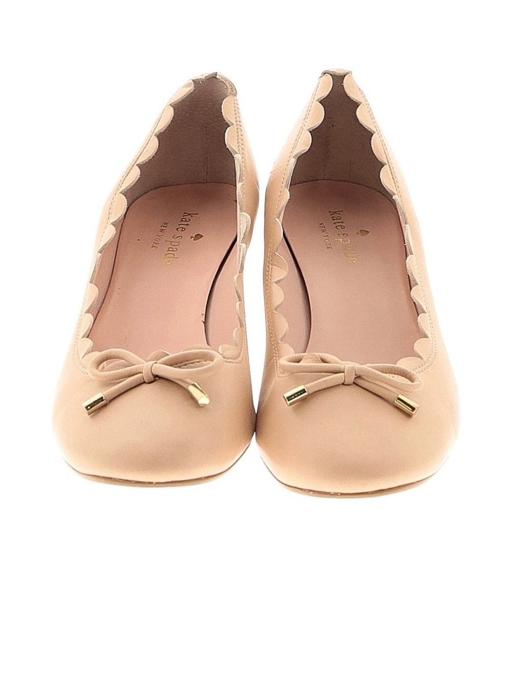 kate spade Blush Scalloped Bow Ballet Flats